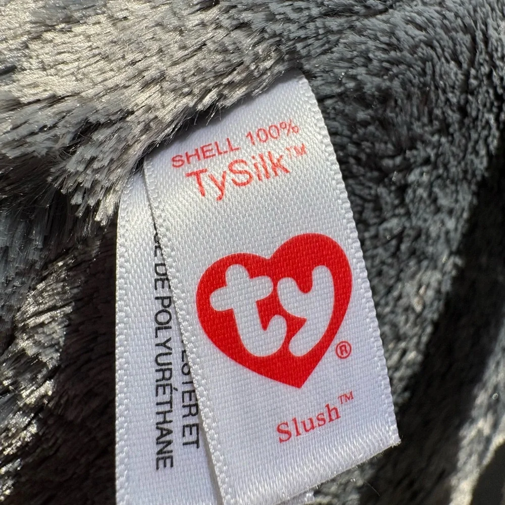 Ty Slush Plush Bag with Gray and White Fur